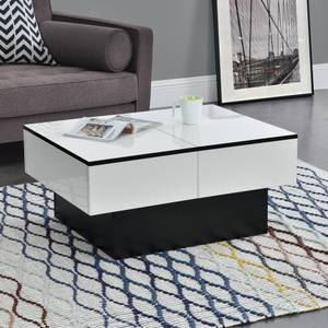 Table Basse de Salon Lens Noir - Blanc - Bois manufacturé - 80 x 36 x 60 cm