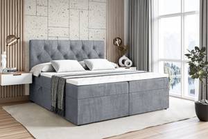 Boxspringbett ROMAN Grau - Breite: 120 cm - H3