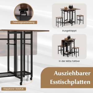 Esstisch-Set VH33452(3-teilig) Braun - Holzwerkstoff