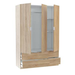 Kleiderschrank 3 Türen Weymouth Braun - Holzwerkstoff - 135 x 200 x 52 cm