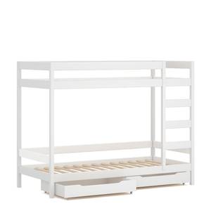 Etagenbett Massivholz 200x90 Weiß Weiß - 97 x 207 cm