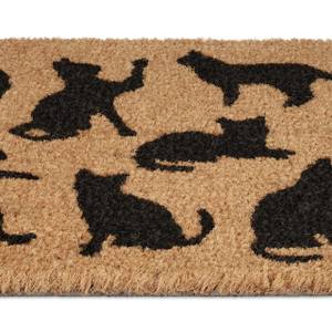 Paillasson coco avec chats noirs Noir - Marron - Fibres naturelles - Matière plastique - 60 x 2 x 40 cm