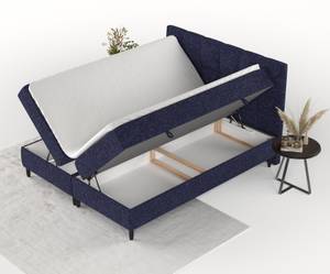 Boxspringbett Arlette H3 Latex-Topper Blau - Breite: 160 cm