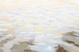 Acrylbild handgemalt Erwachendes Meer Beige - Massivholz - Textil - 100 x 75 x 4 cm