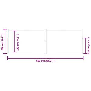 Seitenmarkise 3016426-3 Anthrazit - 600 x 200 cm