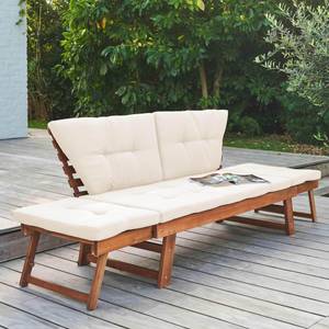 Gartencouchsofa Belize Weiß - Massivholz - 70 x 75 x 197 cm