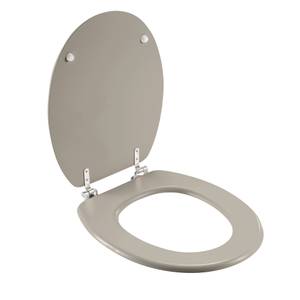 WC Sitz Basic Grau - Holzwerkstoff - 38 x 4 x 46 cm