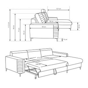 Ecksofa Cami Dunkelgrün