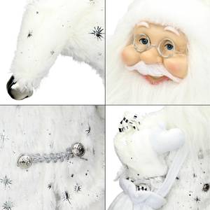 Weihnachtsmann Figur 24x14x47cm weiß Weiß