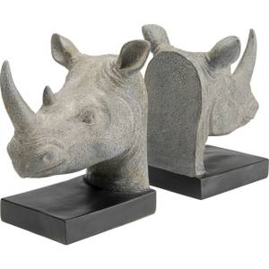 Serre-livres Rhino (2/set) Gris - Matière plastique - 17 x 20 x 33 cm