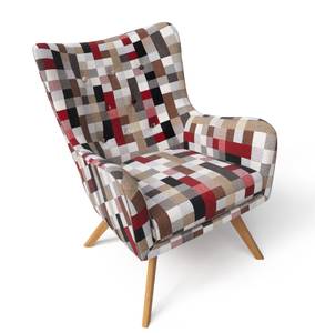 Sessel Manhattan mit Hocker Patchwork Grau