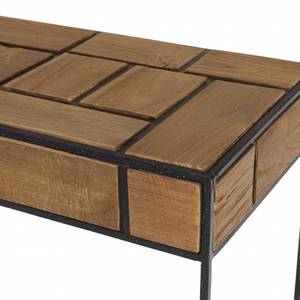 Console teck clair et métal noir Marron - En partie en bois massif - 35 x 79 x 145 cm