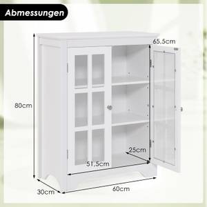 Badezimmerschrank VH32874ITDE Weiß - Holzwerkstoff - 30 x 80 x 60 cm