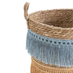 Set de 2 paniers Indie fibre naturelle Bleu - Fibres naturelles - 36 x 34 x 36 cm