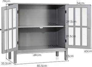 Konsolenschrank Sideboard Grau - Holzwerkstoff - 35 x 78 x 81 cm