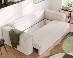 Sofa Bali Beige - Holzwerkstoff - 255 x 59 x 105 cm