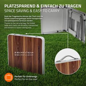 Campingtisch mit Hocker 4er Set Braun