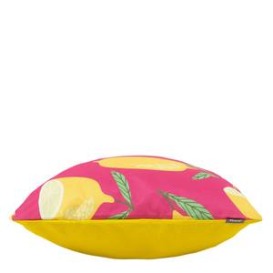 Outdoor-Kissen mit Fruchtmuster Pink - Gelb - Kunststoff - 43 x 11 x 11 cm