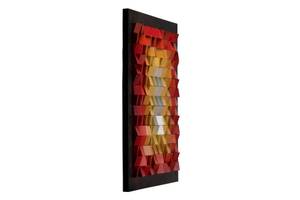 Tableau 3D Quatrième dimension Noir - Rouge - Matière plastique - En partie en bois massif - 80 x 120 x 9 cm