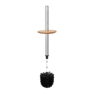 Porte-brosse WC céramique Brosse WC Noir - Marron - Argenté - Bambou - Céramique - Métal - 10 x 34 x 10 cm