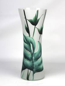 Vase en verre peint à la main Vert - Verre - 15 x 36 x 15 cm