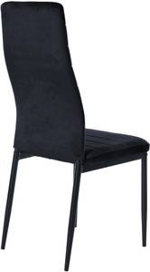 chaise salle à manger Mayfair Lot de 6 Noir - Fourrure synthétique