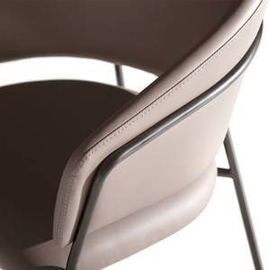 Chaise en simili cuir  et acier noir Noir - Gris - Cuir synthétique - Textile - 57 x 81 x 61 cm