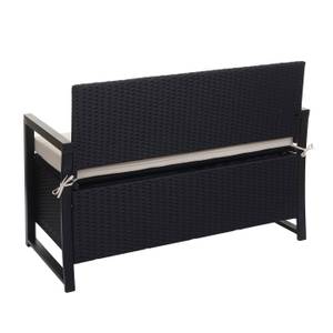 Poly-Rattan 2er Sitzbank F39 Anthrazit - Cremeweiß