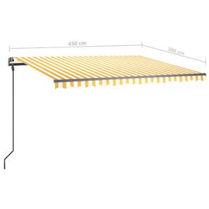 Auvent rétractable 3006679-2 Blanc - Jaune - Profondeur : 450 cm