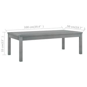 Gartentisch Grau - Massivholz - Holzart/Dekor - 100 x 33 x 100 cm