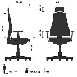 Luxus Chefsessel ERGOHUMAN GEN2 Schwarz - Echtleder - 78 x 117 x 64 cm