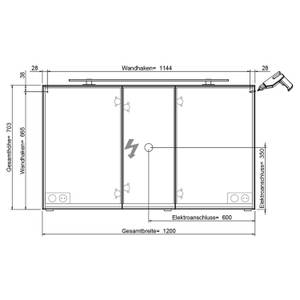 Doppelwaschplatz Set in hellgrau mit SpS Grau - Holzwerkstoff - 120 x 200 x 45 cm