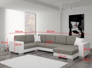 Ecksofa MARO Beige - Ecru - Ecke davorstehend links