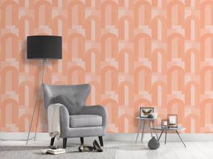 Art Deco Tapete - Vliestapete Retro Beige - Orange