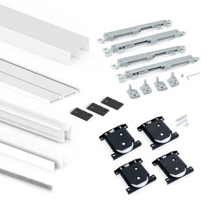 Schiebesystem für 2 Schranktüren Placard Weiß - Metall - 20 x 5 x 240 cm