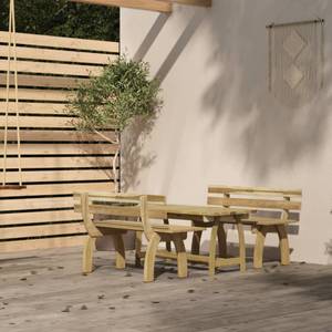 Garten-Essgruppe (3-tlg) 3096602 Braun - Massivholz - Holzart/Dekor - 74 x 75 x 110 cm