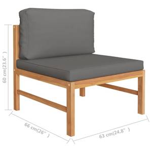 Garten-Lounge-Set (2-teilig) 3006492-1 Grau - Holzwerkstoff - Holzart/Dekor - 66 x 60 x 66 cm