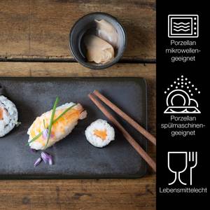 VIDA Sushi 10tlg Geschirr-Set 2 Personen Anthrazit