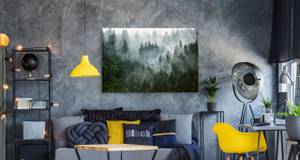 Leinwandbild Wald im Nebel Landschaft 3D 40 x 30 x 30 cm