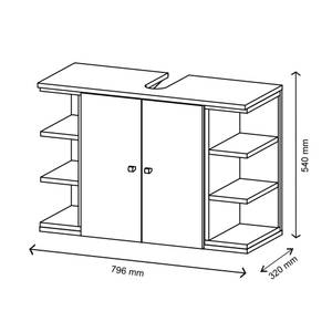 Waschbeckenunterschrank Aquis 36075 Anthrazit