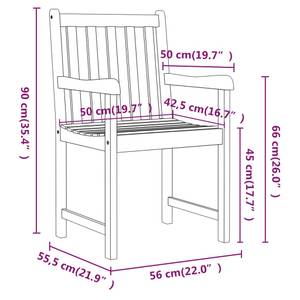 Gartenstuhl Braun - Massivholz - Holzart/Dekor - 56 x 90 x 56 cm