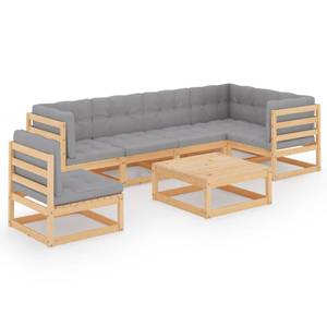 Garten-Lounge-Set (7-teilig) 3009790-2 Grau - Holz