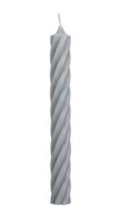 Stabkerze Twist silber grau 350/28 Grau - Wachs - 3 x 35 x 3 cm