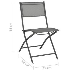 Klappstuhl für den Außenbereich Grau - Metall - Textil - 54 x 86 x 45 cm