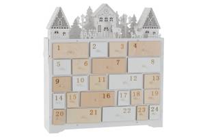 DIY Adventskalender Braun - Holz teilmassiv - 8 x 40 x 37 cm