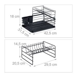 Égouttoir en métal pour la vaisselle Noir