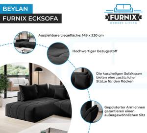 Ecksofa BEYLAN Lavagrau