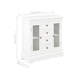 Buffet 280027 Blanc - Bois manufacturé - Bois massif - Bois/Imitation - 70 x 70 x 70 cm