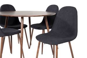 Essgruppe Plaza 27 (5-teilig) Schwarz - Massivholz - 100 x 75 x 100 cm