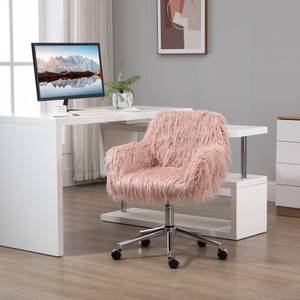 Bürostuhl mit Kunstpelz 921-548PK Pink - Textil - 60 x 85 x 57 cm